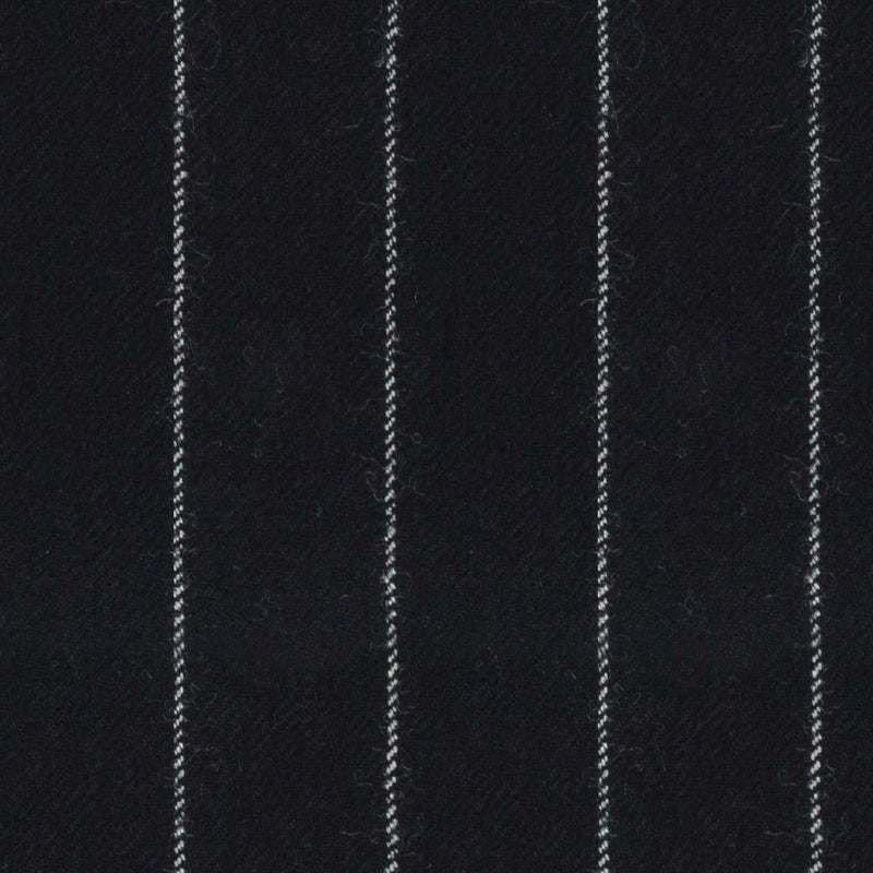 Image of a Black & Brown Flannel Stripes Merino Wool Blazers Fabric