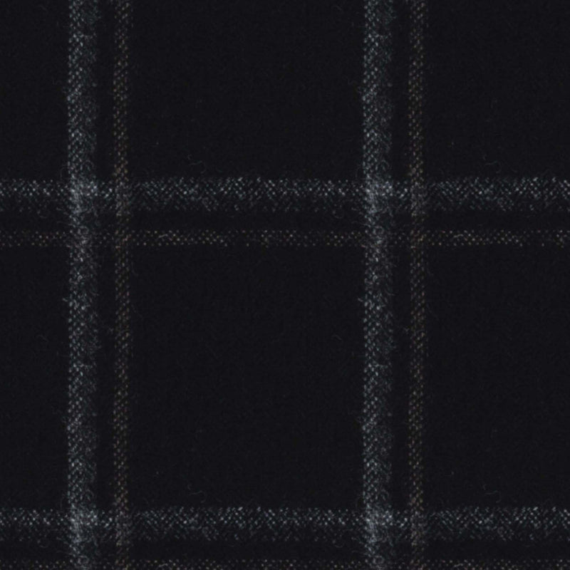 Image of a Black & Silver Flannel Checks Merino Wool Blazers Fabric