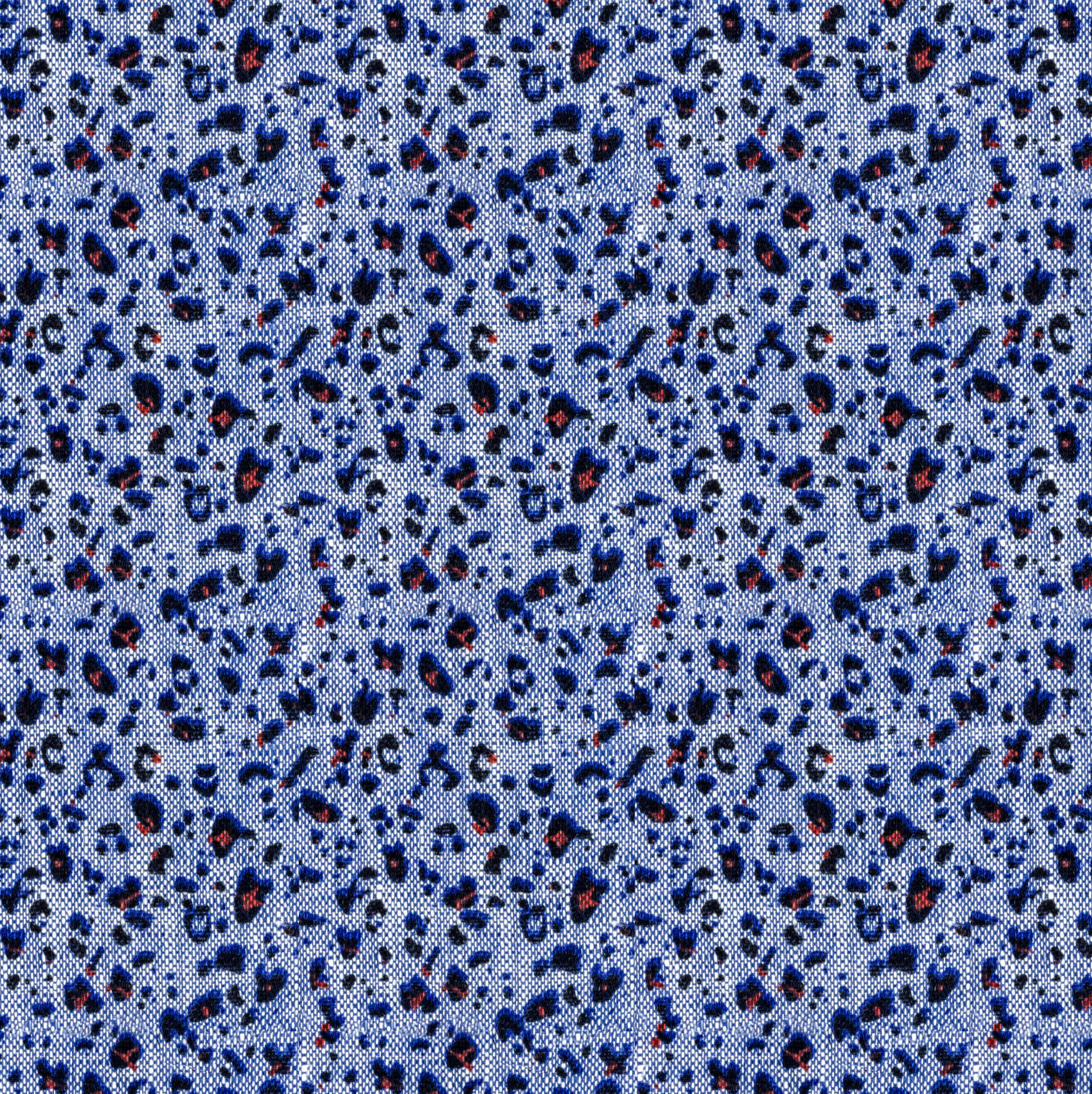 Shivas Blue & Red Oxford Prints Linen Shirting Fabric (LS-603-P)