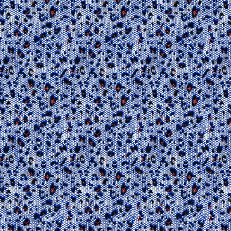 Image of a Blue & Red Oxford Prints Linen Shirting Fabric
