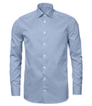 Image of a Blue & White Poplin Prints Giza Cotton Shirting Fabric