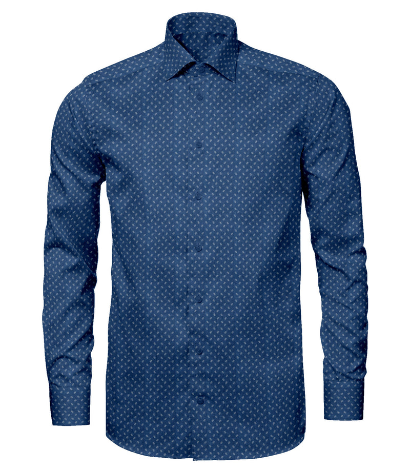 Image of a Blue Oxford Prints Linen Shirting Fabric