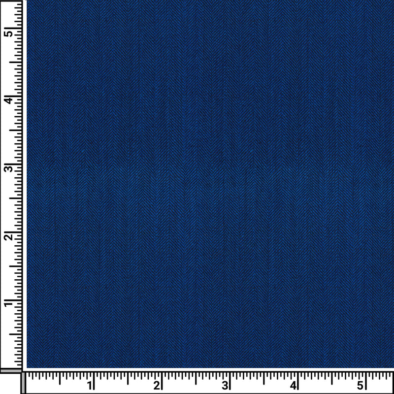 Image of a Blue Worsted Herringbone Merino Wool Suiting Fabric