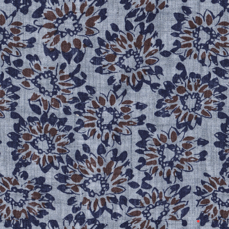 Image of a Grey & Navy-Blue Oxford Prints Linen Shirting Fabric