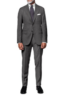Image of a Grey Worsted Twill Merino Wool Pants Fabric