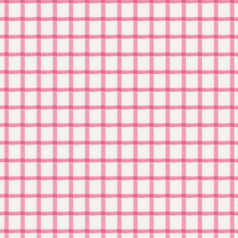 Image of a Pink & White Twill Checks Giza Cotton Shirting Fabric