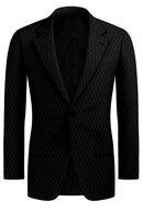 Image of a Black Worsted Micropattern Merino Wool Blazers Fabric