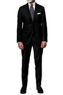 Image of a Black Worsted Solids Merino Wool Blazers Fabric