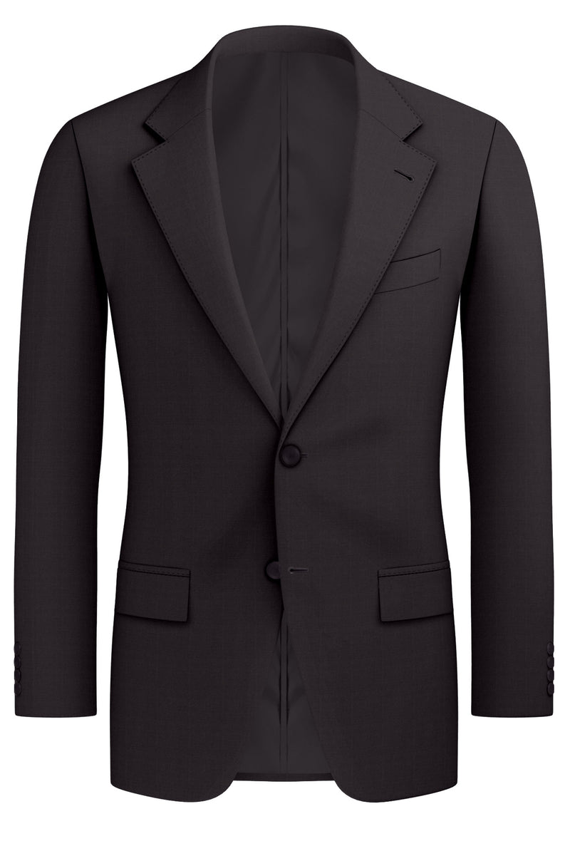 Image of a Black Worsted Solids Merino Wool Blazers Fabric