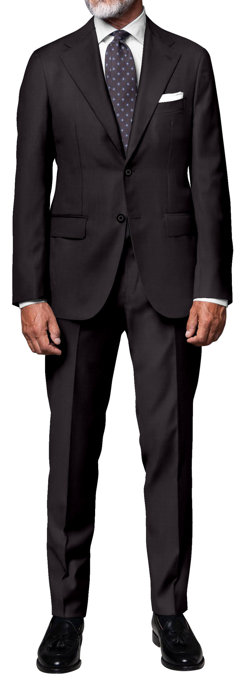Image of a Black Worsted Solids Merino Wool Blazers Fabric
