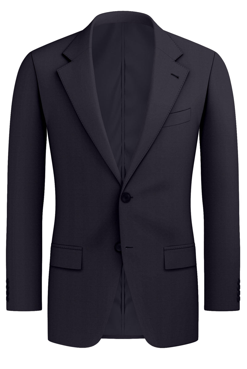 Image of a Black Worsted Solids Merino Wool Blazers Fabric