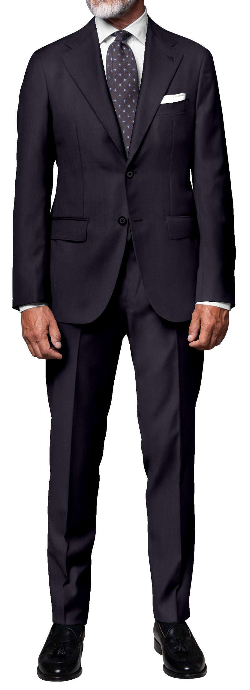 Image of a Black Worsted Solids Merino Wool Pants Fabric