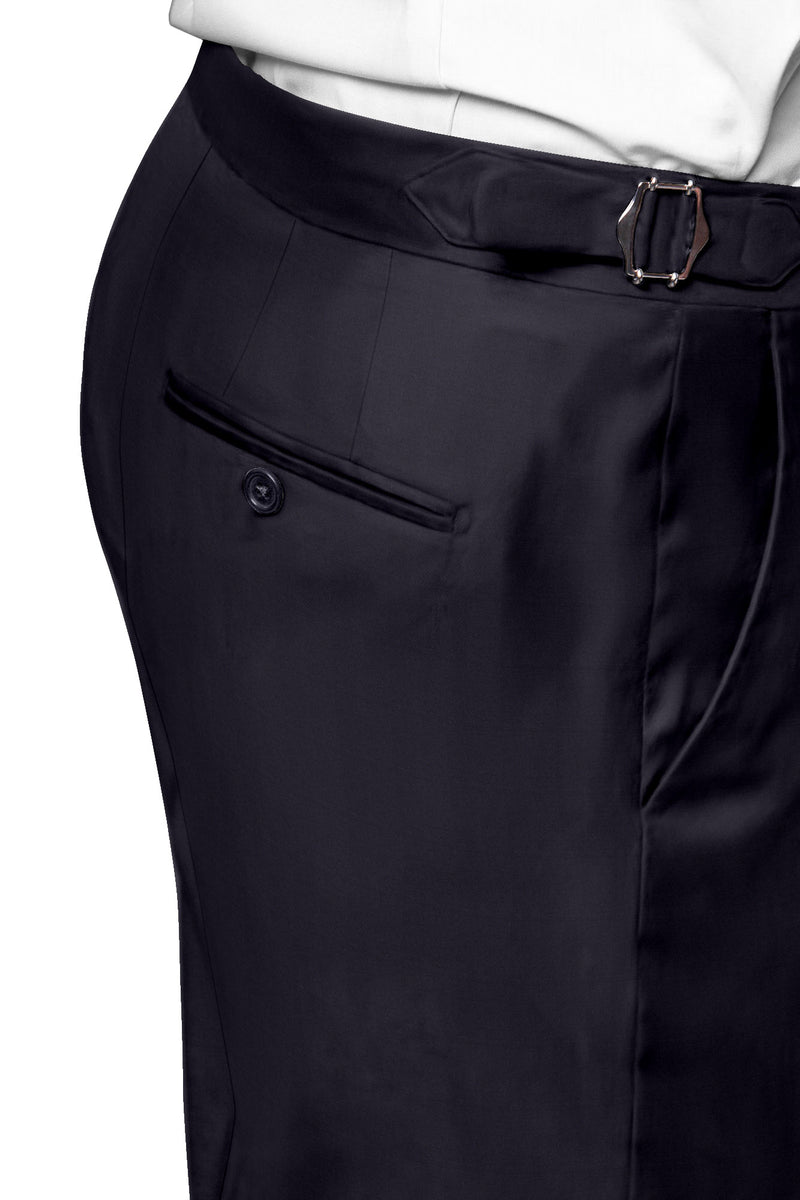 Image of a Black Worsted Solids Merino Wool Pants Fabric