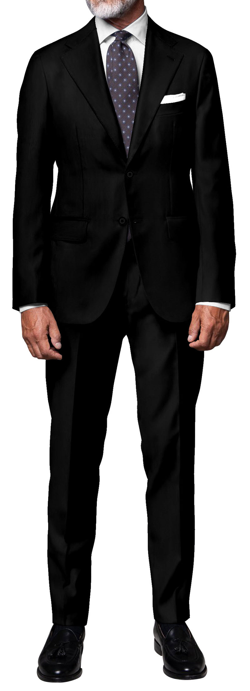 Image of a Black Worsted Solids Merino Wool Suiting Fabric