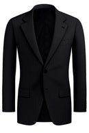 Image of a Black Worsted Stripes Merino Wool Blazers Fabric