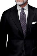 Image of a Black Worsted Stripes Merino Wool Blazers Fabric