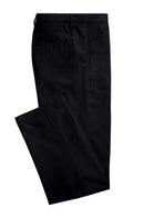 Image of a Black Worsted Stripes Merino Wool Pants Fabric
