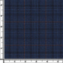 Image of a Blue & Brown Worsted Checks Merino Wool Pants Fabric