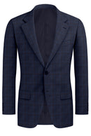 Image of a Blue & Burgundy Worsted Checks Merino Wool Blazers Fabric