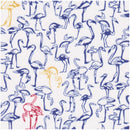 Image of a Blue & Orange Poplin Prints Giza Cotton Shirting Fabric