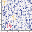 Image of a Blue & Orange Poplin Prints Giza Cotton Shirting Fabric