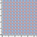 Image of a Blue & Orange Satin Prints Giza Cotton Shirting Fabric