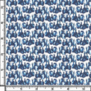 Image of a Blue & White Satin Prints Giza Cotton Shirting Fabric