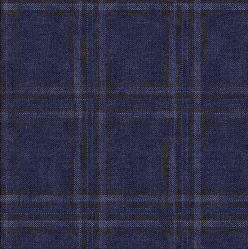 Image of a Blue & White Worsted Checks Merino Wool Blazers Fabric