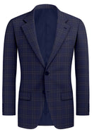 Image of a Blue & White Worsted Checks Merino Wool Blazers Fabric