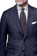 Image of a Blue & White Worsted Checks Merino Wool Blazers Fabric