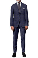 Image of a Blue & White Worsted Checks Merino Wool Suiting Fabric