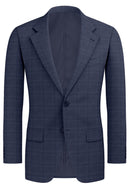 Image of a Blue Worsted Checks Merino Wool Blazers Fabric