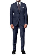 Image of a Blue Worsted Checks Merino Wool Blazers Fabric