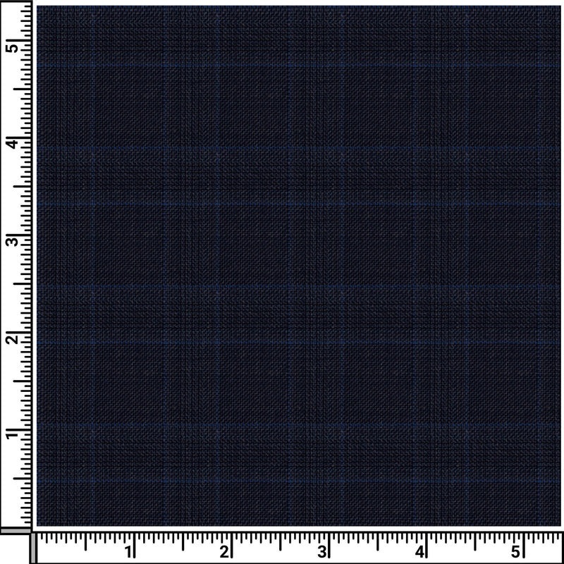Image of a Blue Worsted Checks Merino Wool Pants Fabric