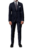 Image of a Blue Worsted Checks Merino Wool Suiting Fabric