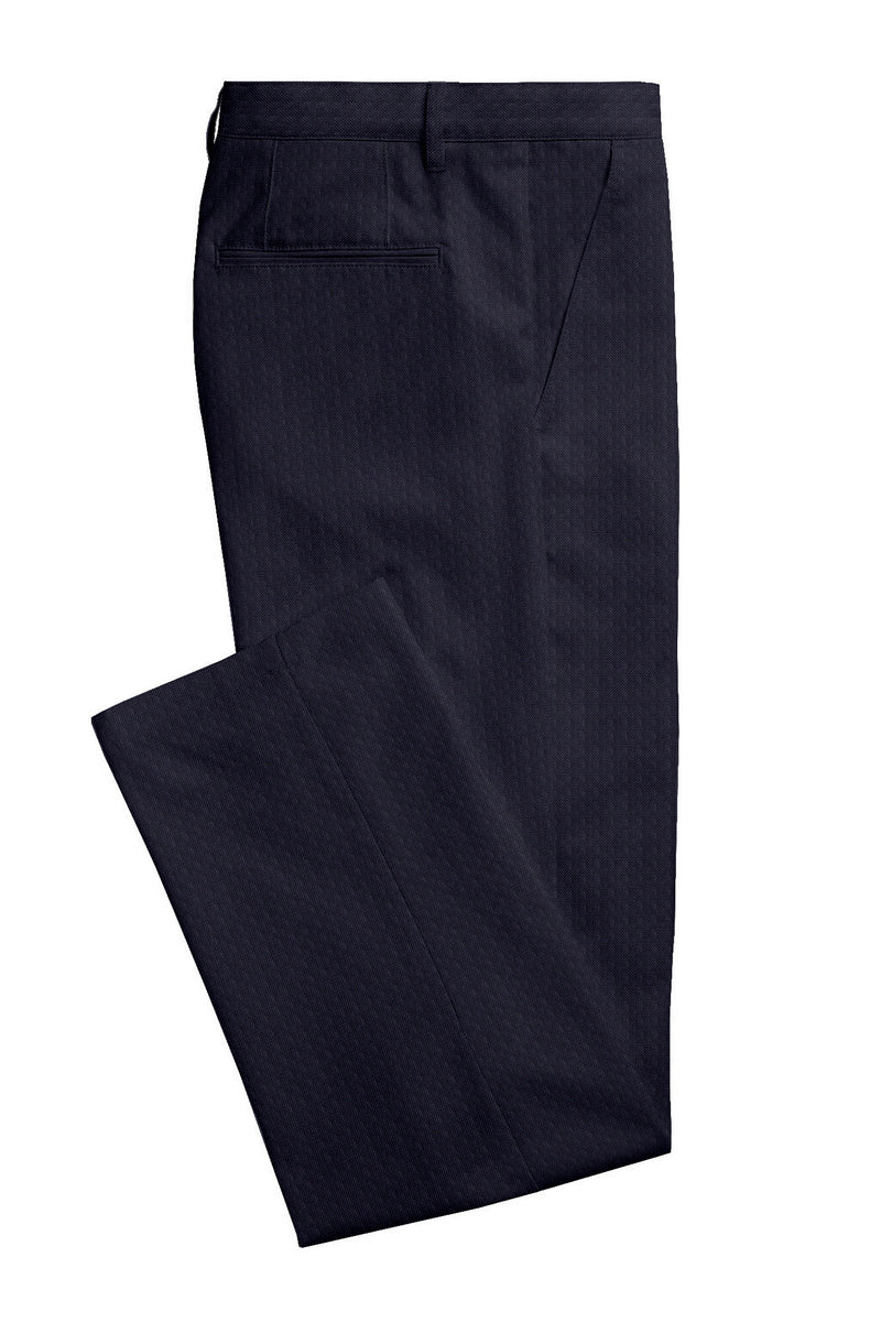 Image of a Blue Worsted Micropattern Merino Wool Pants Fabric