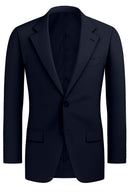 Image of a Blue Worsted Sharkskin Merino Wool Blazers Fabric