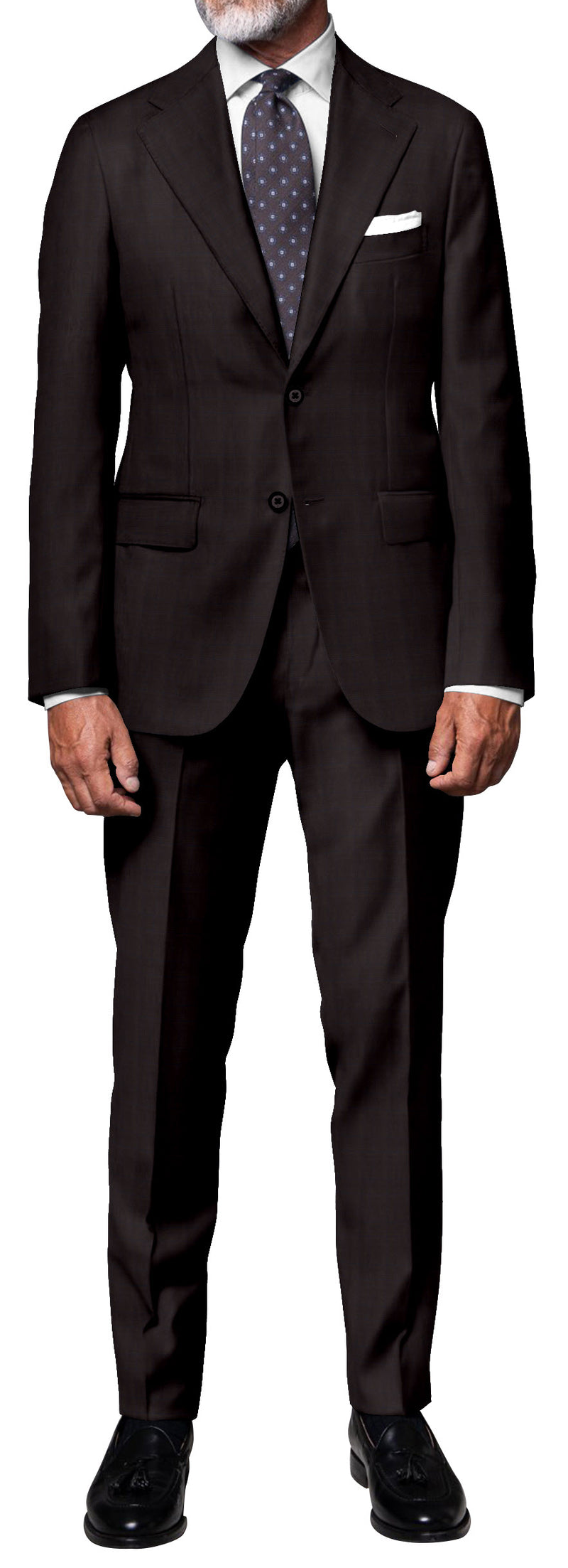 Image of a Brown Worsted Checks Merino Wool Pants Fabric