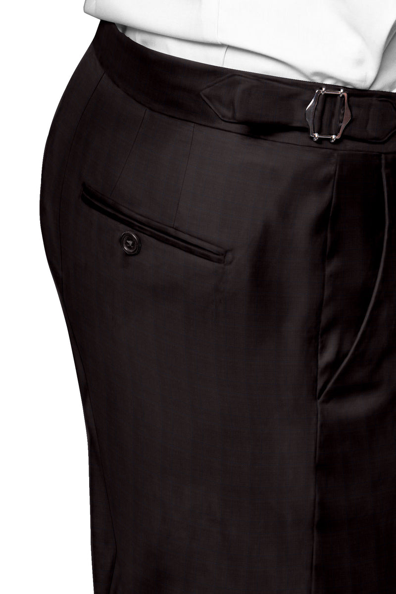 Image of a Brown Worsted Checks Merino Wool Pants Fabric