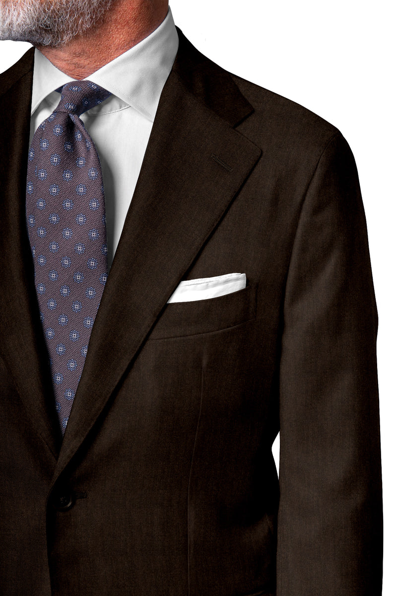 Image of a Brown Worsted Micropattern Merino Wool Blazers Fabric