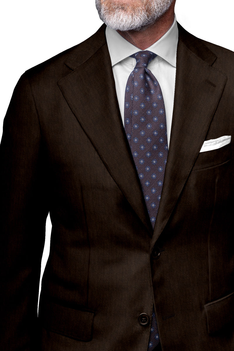 Image of a Brown Worsted Micropattern Merino Wool Blazers Fabric