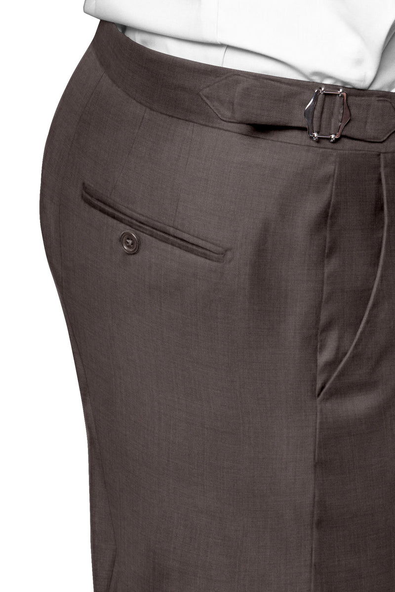 Image of a Brown Worsted Twill Merino Wool Suiting Fabric
