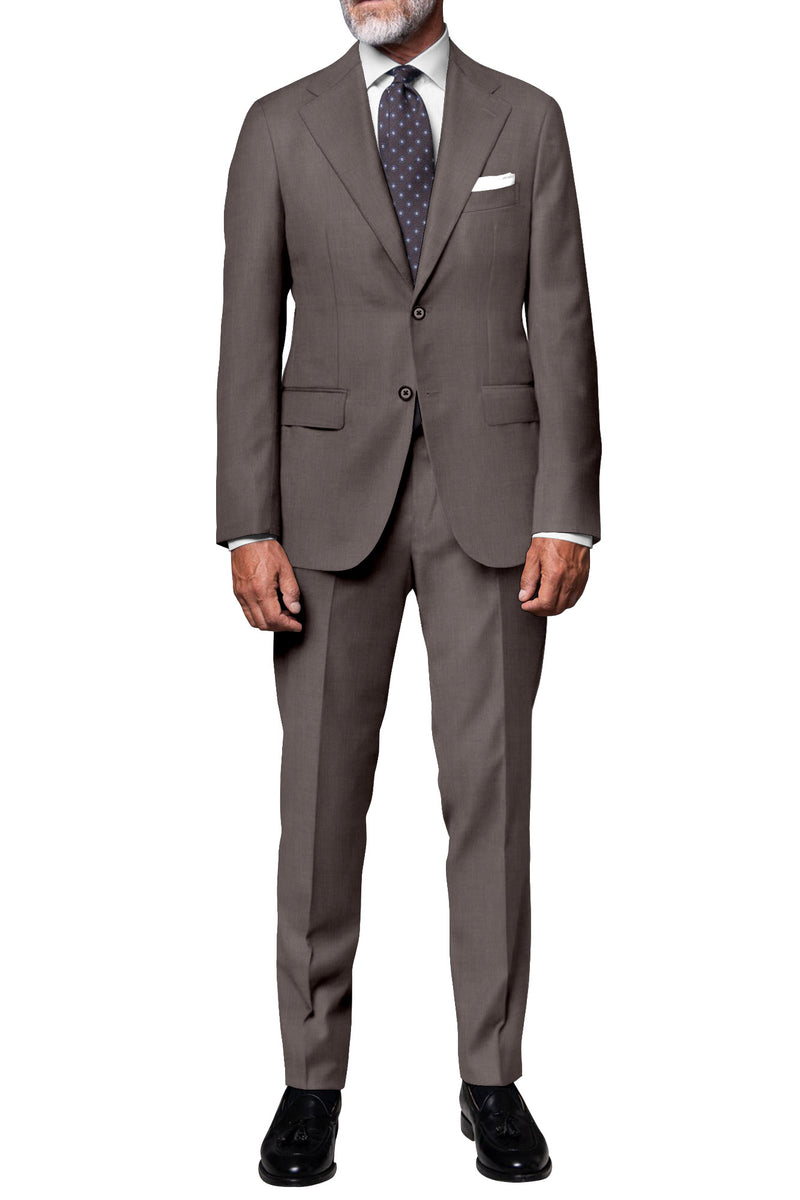 Image of a Brown Worsted Twill Merino Wool Suiting Fabric