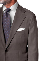 Image of a Brown Worsted Twill Merino Wool Suiting Fabric
