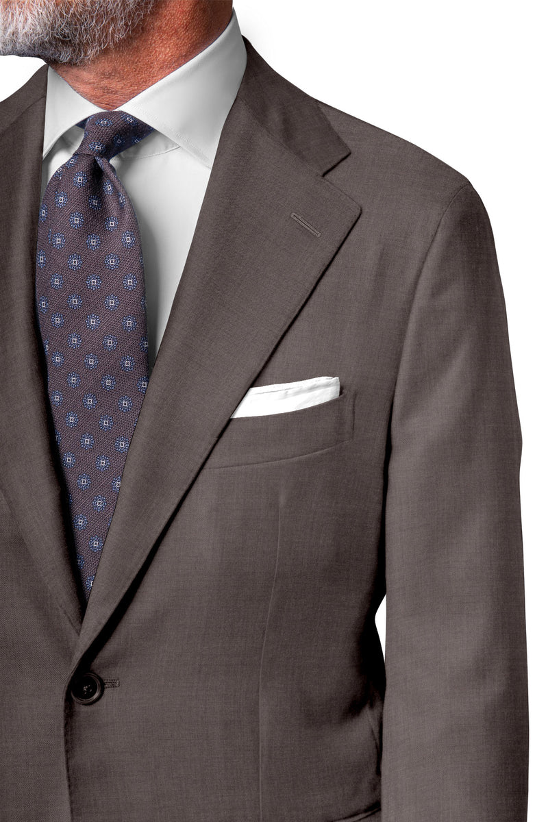 Image of a Brown Worsted Twill Merino Wool Suiting Fabric
