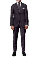 Image of a Burgundy & Blue Worsted Checks Merino Wool Pants Fabric