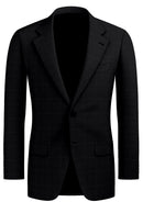 Image of a Charcoal & Black Worsted Checks Merino Wool Blazers Fabric