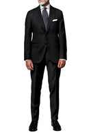 Image of a Charcoal & Black Worsted Checks Merino Wool Blazers Fabric