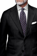 Image of a Charcoal & Black Worsted Checks Merino Wool Blazers Fabric