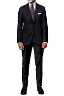 Image of a Charcoal & Black Worsted Checks Merino Wool Blazers Fabric